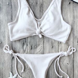 All white bikini set